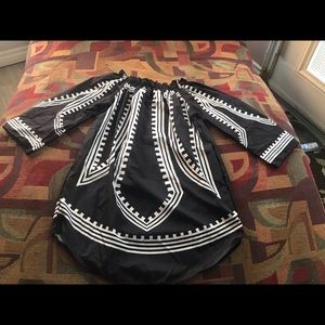 White and black dress